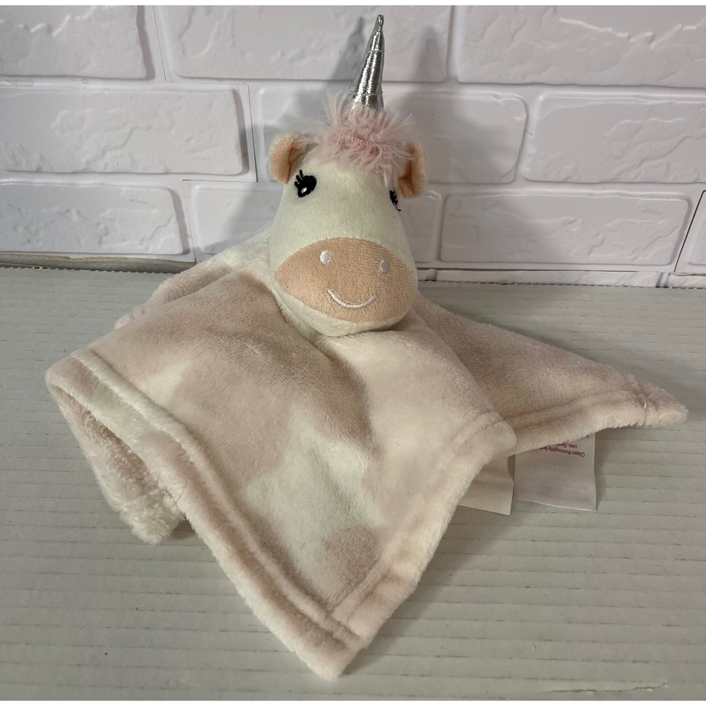 Parents Choice Security Blanket Baby 12in Pink Unicorn Plush Lovey Star Pattern